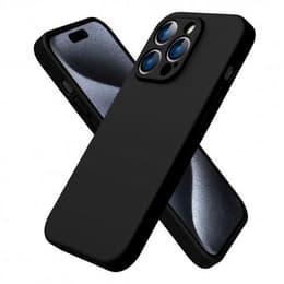 Kuori iPhone 15 Pro ja 2 suojakalvo - Silikoni - Musta