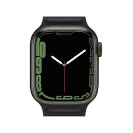 Apple Watch (Series 7) 2021 GPS + Cellular 45 mm - Alumiini Vihreä - Sport band Musta