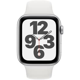 Apple Watch (Series SE) 2020 GPS 44 mm - Alumiini Hopea - Sport loop Wit
