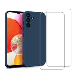 Kuori Galaxy A14 ja 2 suojakalvo - Silikoni - Sininen