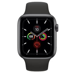 Apple Watch (Series 5) 2019 GPS + Cellular 44 mm - Alumiini Tähtiharmaa - Sport band Musta