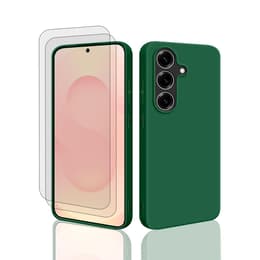 Kuori Galaxy S25 ja 2 suojakalvo - Silikoni - Vihreä