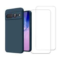 Kuori Google Pixel 7 Pro ja 2 suojakalvo - Silikoni - Sininen