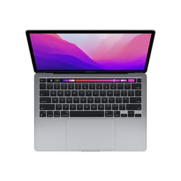 MacBook Pro 13" (2022) - Applen M2 ‑siru jossa on 8-ytiminen prosessori ja 10-ytiminen näytönohjain - 8GB RAM - SSD 256GB - QWERTY - Englanti