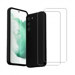 Kuori Galaxy S23 ja 2 suojakalvo - Silikoni - Musta