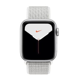 Apple Watch (Series 4) 2018 GPS 44 mm - Alumiini Hopea - Sport loop Harmaa