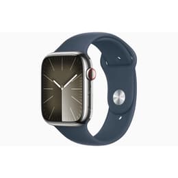 Apple Watch Series 9 (2023) GPS + Cellular 41 mm - Ruostumaton teräs Hopea - Sport band Sininen