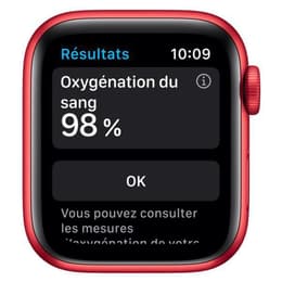 Apple Watch Series 6 (2020) GPS 44 mm - Alumiini Punainen - Sport band Punainen