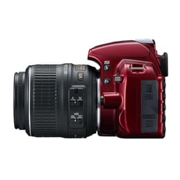 Yksisilmäinen peiliheijastuskamera D3100 - Punainen + Nikon AF-S DX Nikkor 18-55mm f/3.5-5.6G VR f/3.5-5.6