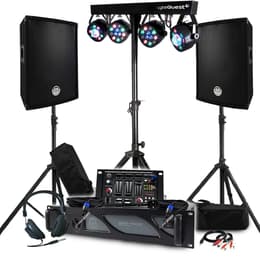 Pack Sono BM SONIC Ampli 1000W, Paire d'Enceintes Passives 2x300W, Table de Mixage, Portique 4 Lumières Xperformer, Pieds PA-kaiutin