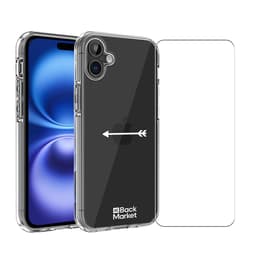 Back Market Kuori iPhone 16 Plus ja suojaava näyttö - 60% Kierrätysmuovi - Läpinäkyvä