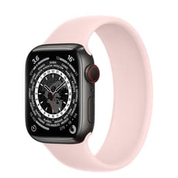 Apple Watch (Series 6) 2020 GPS 44 mm - Alumiini Musta - Sport band Pinkki
