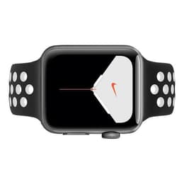 Apple Watch (Series 6) 2020 GPS + Cellular 44 mm - Alumiini Tähtiharmaa - Nike Sport band Musta/Wit