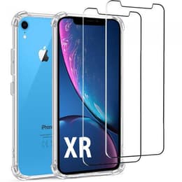 Kuori iPhone XR ja 2 suojakalvo - TPU - Läpinäkyvä