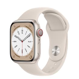 Apple Watch (Series 8) 2022 GPS 45 mm - Alumiini Beige - Sport band Tähti­valkea