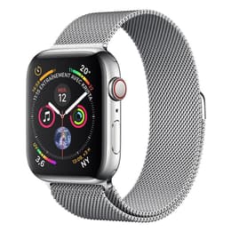 Apple Watch (Series 4) 2018 GPS + Cellular 44 mm - Ruostumaton teräs Hopea - Milanolaisranneke Hopea