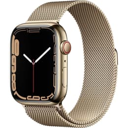 Apple Watch (Series 7) 2021 GPS + Cellular 45 mm - Ruostumaton teräs Kulta - Milanese loop Goud