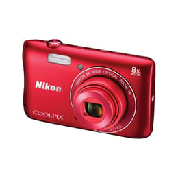 Compact Nikon Coolpix S3700 - Punainen + Objektiivi Nikon Nikkor 25-200mm f/3.7-6.6 VR
