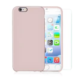 Suojus ja 2 suojakalvo iPhone 6 Plus/6S Plus - Silikoni - Vaaleanpunainen (pinkki)
