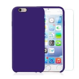 Suojus ja 2 suojakalvo iPhone 6 Plus/6S Plus - Silikoni - Violetti (purppura)