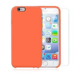 Suojus ja 2 suojakalvo iPhone 6 Plus/6S Plus - Silikoni - Oranssi
