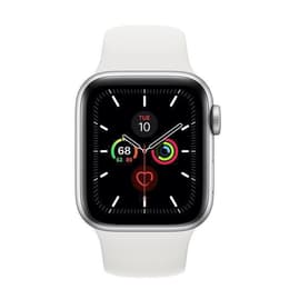 Apple Watch (Series 5) Syyskuu 2019 40 mm - Alumiini Hopea - Armband Sport loop Wit