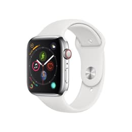 Apple Watch (Series 4) GPS 40 mm - Ruostumaton teräs Hopea - Armband Sport band Wit