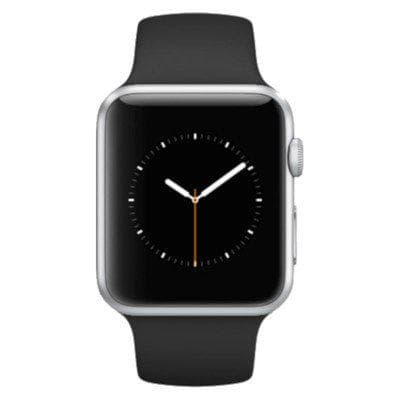 Apple Watch (Series 4) Syyskuu 2018 44 mm - Alumiini Hopea - Armband Sport loop Musta