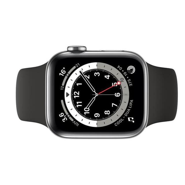 Apple Watch (Series 3) Syyskuu 2017 38 mm - Alumiini Hopea - Armband Sport loop Musta