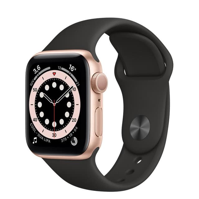 Apple Watch (Series 5) Syyskuu 2019 40 mm - Alumiini Kulta - Armband Sport loop Musta